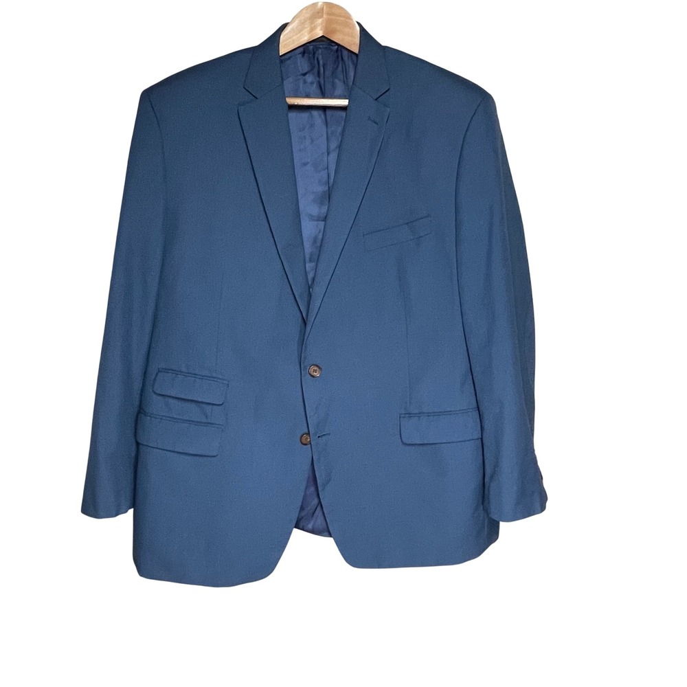 Lauren Ralph Lauren Men's 48R Blue Linen Blazer Sport Coat Ticket Pocket Jacket‎